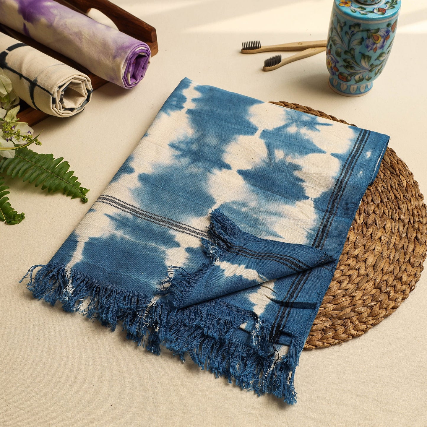  Shibori Tie-dye Cotton Bath Towel 