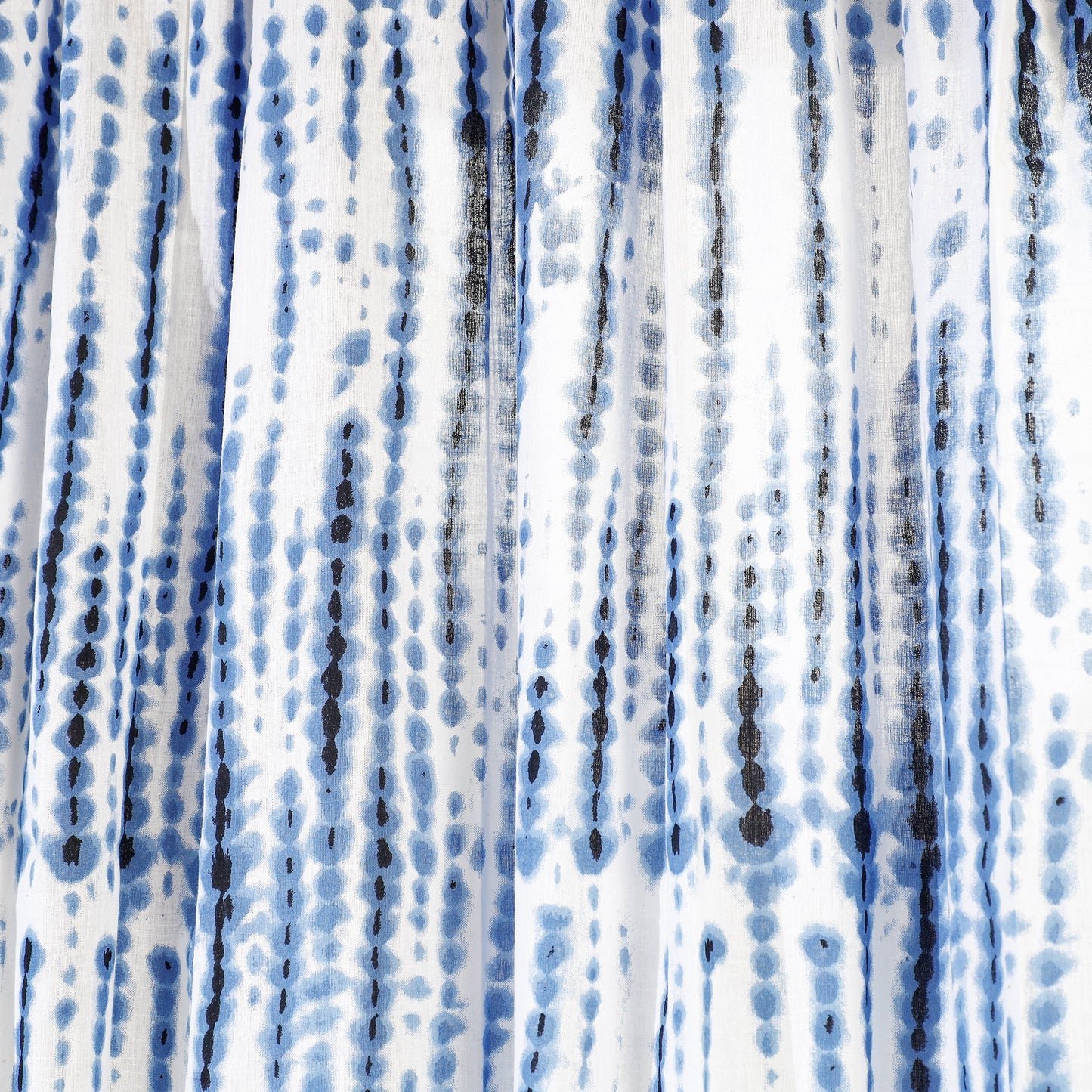 Blue - Shibori Tie-Dye Cotton Door Curtain - Set of 2 (6.6 x 4 feet)