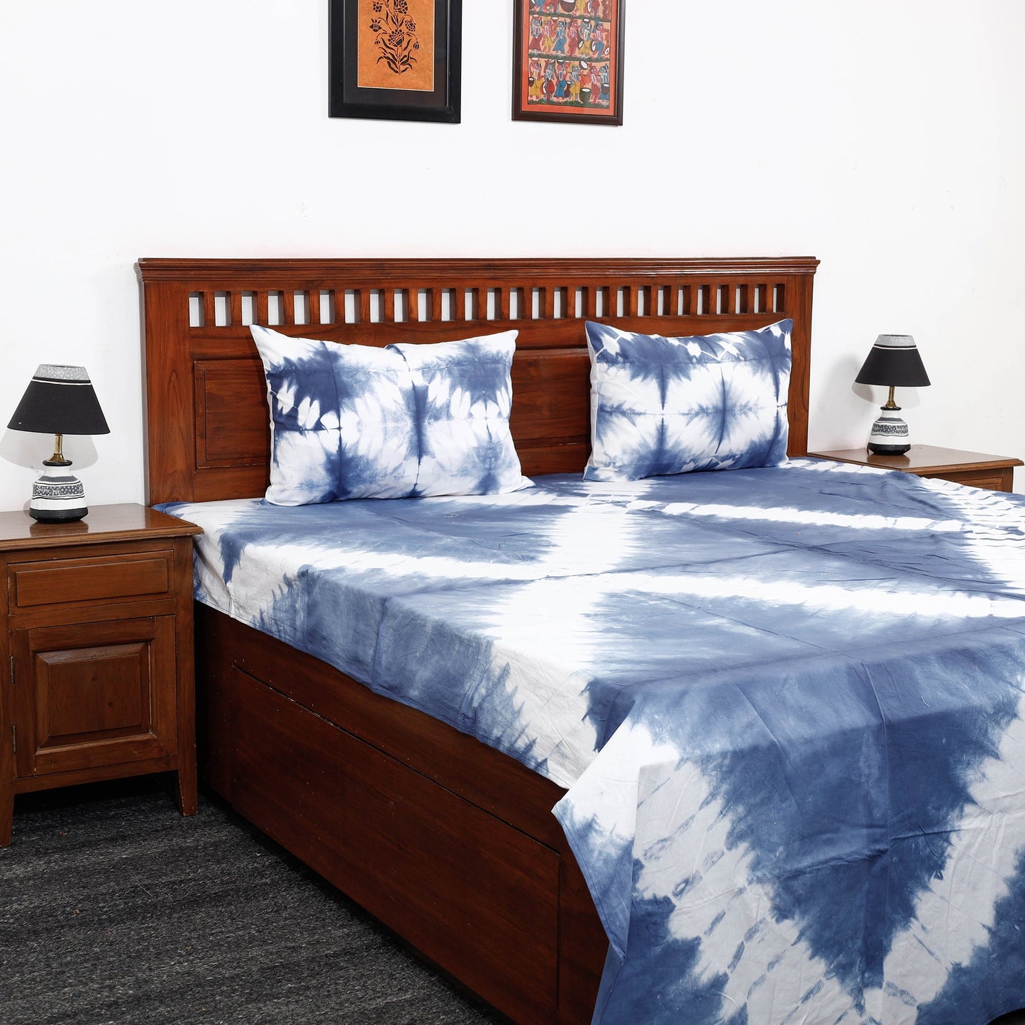  Tie & Dye Cotton Double Shibori Bed Sheet Set