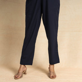 Blue Shibori Tie-Dye Cotton Kaftan & Pyjama Night Suit Set 