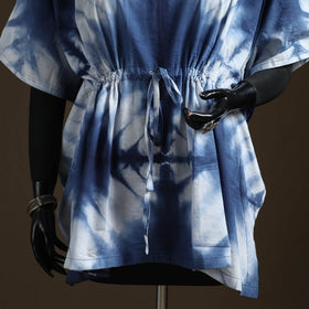 Shibori tie-dye cotton kaftan (short) 11 - handcrafted