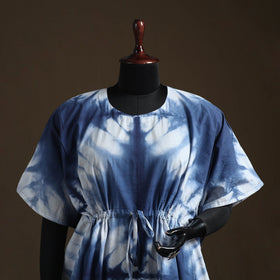 Shibori tie-dye cotton kaftan (short) 11 - handcrafted