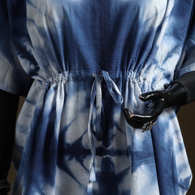 Shibori tie-dye cotton kaftan (short) 11 - handcrafted