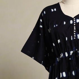 Blue Shibori Tie-Dye Cotton Kaftan (Short)