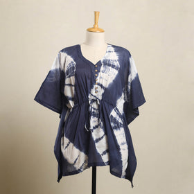 Buy Blue Shibori Tie-Dye Cotton Kaftan