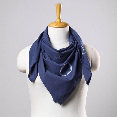 Blue - Shibori Tie-Dye Cotton Scarf