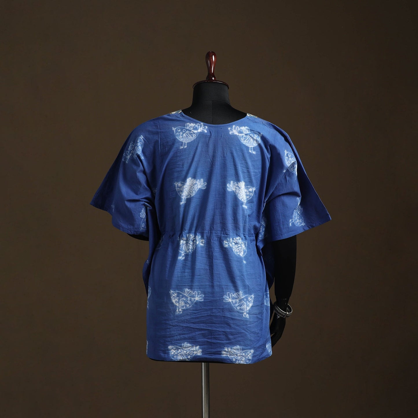 Shibori tie-dye gota work cotton kaftan (short) 12