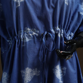 Shibori tie-dye gota work cotton kaftan (short) 12