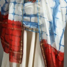 Blue - shibori tie-dye handloom chanderi silk dupatta