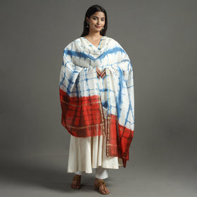 Blue - shibori tie-dye handloom chanderi silk dupatta