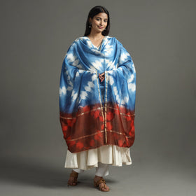 Buy Shibori Tie-Dye Handloom Chanderi Silk Dupatta with Zari Border 43 Online at iTokri.com
