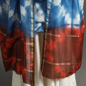Buy Shibori Tie-Dye Handloom Chanderi Silk Dupatta with Zari Border 43 Online at iTokri.com