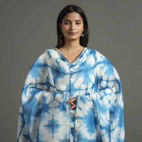 Buy Shibori Tie-Dye Handloom Chanderi Silk Dupatta with Zari Border 68 Online at iTokri.com
