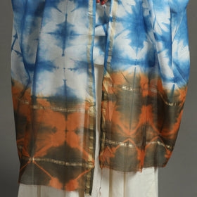 Buy Shibori Tie-Dye Handloom Chanderi Silk Dupatta with Zari Border 68 Online at iTokri.com