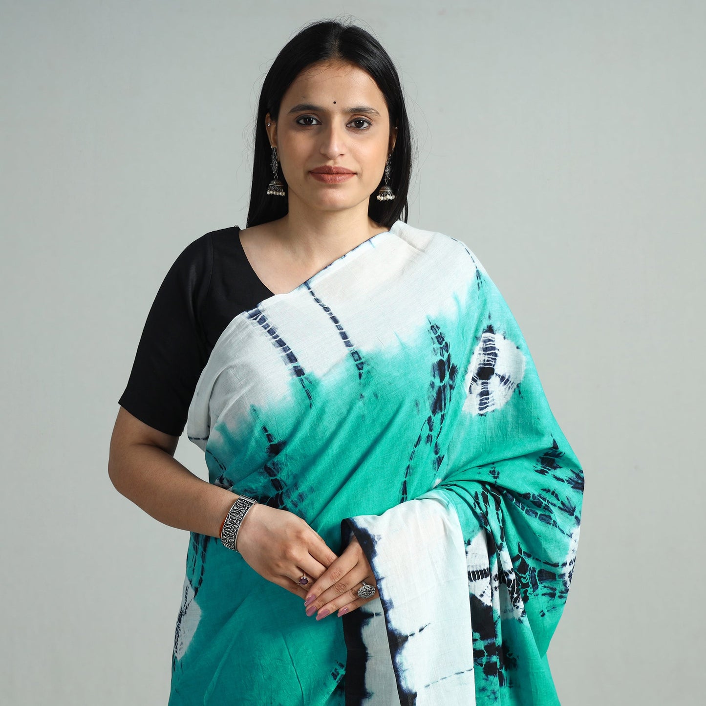 Buy Shibori Tie-Dye Mul Cotton Saree 138 Online l iTokri.com