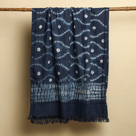Blue - Shibori Tie & Dye Pure Handloom Cotton Bath Towel