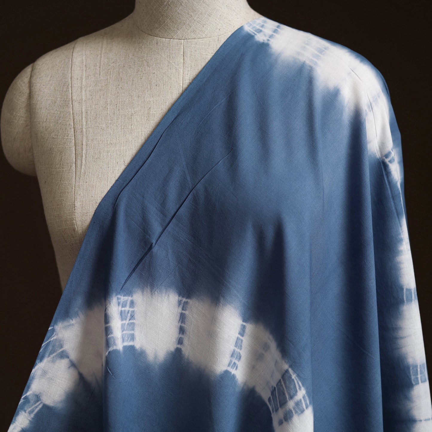 Shibori tie-dye pure mul cotton fabric 13 - handcrafted