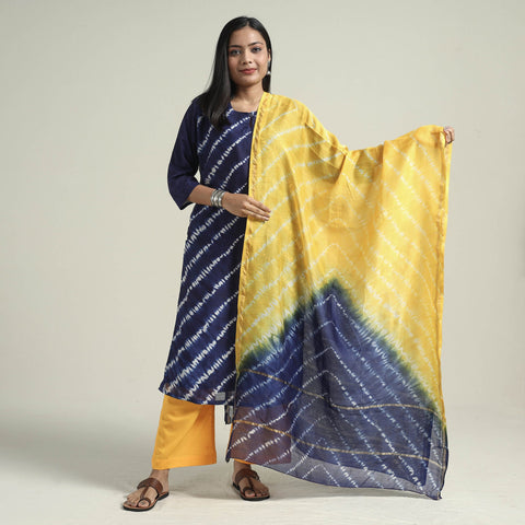 Shibori Kurta with Palazzo & Dupatta Set
