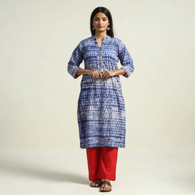 Buy Shibori Tye-Dye Mul Cotton Kurta with Palazzo & Dupatta Set Online at iTokri.com