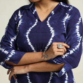 Buy Shibori Tye-Dye Mul Cotton Kurta with Palazzo & Dupatta Set Online at iTokri.com