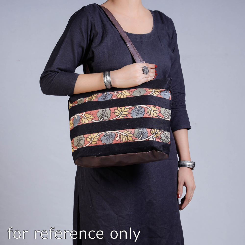 Blue Shoulder Bag - Handpainted Kalamkari Natural Dyed Cotton