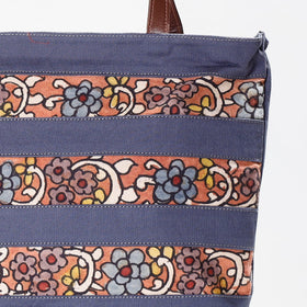 Blue Shoulder Bag - Handpainted Kalamkari Natural Dyed Cotton