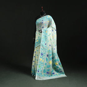 Silk cotton dhakai jamdani saree 18 - handcrafted