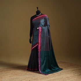 Silk cotton khun saree with ilkal pallu chikki paras border