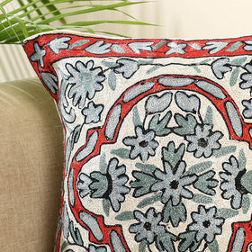 Silk Thread Crewel Embroidery Cushion Cover