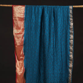 Silk tie-dye bandhani fabric with zari border 18