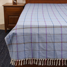 Blue - single handloom cotton bed sheet (90 x 60 in) 106