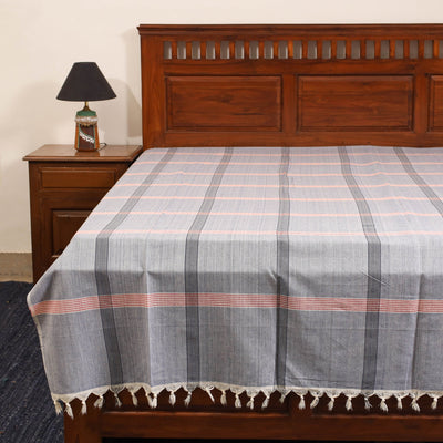 Blue - single handloom cotton bed sheet (90 x 60 in) 114