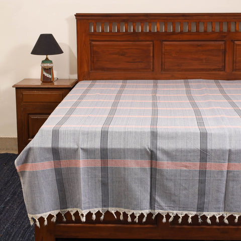 Blue - single handloom cotton bed sheet (90 x 60 in) 114