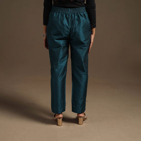 Slub silk elasticated plain pant 04 - handcrafted