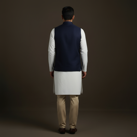 Slub silk men plain nehru jacket 15 - handcrafted