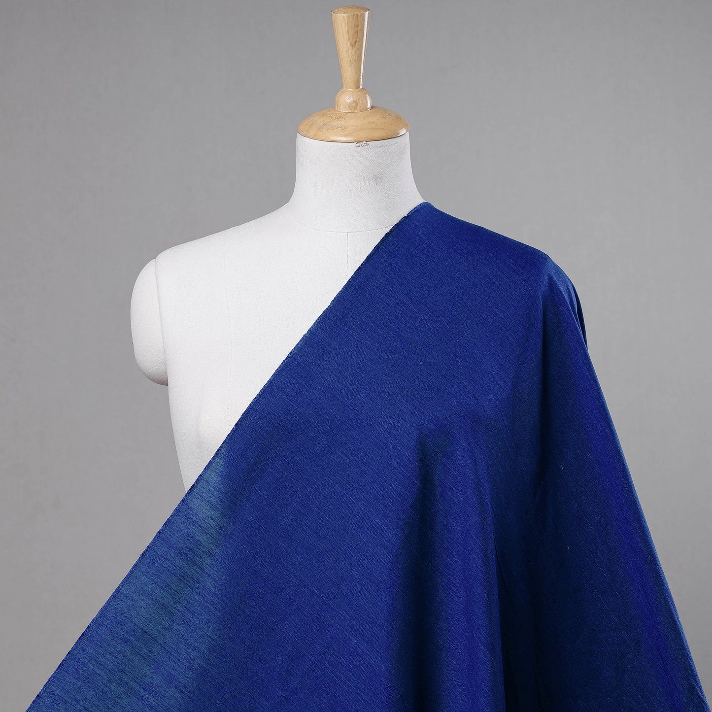 Blue Slub Silk Plain Fabric 