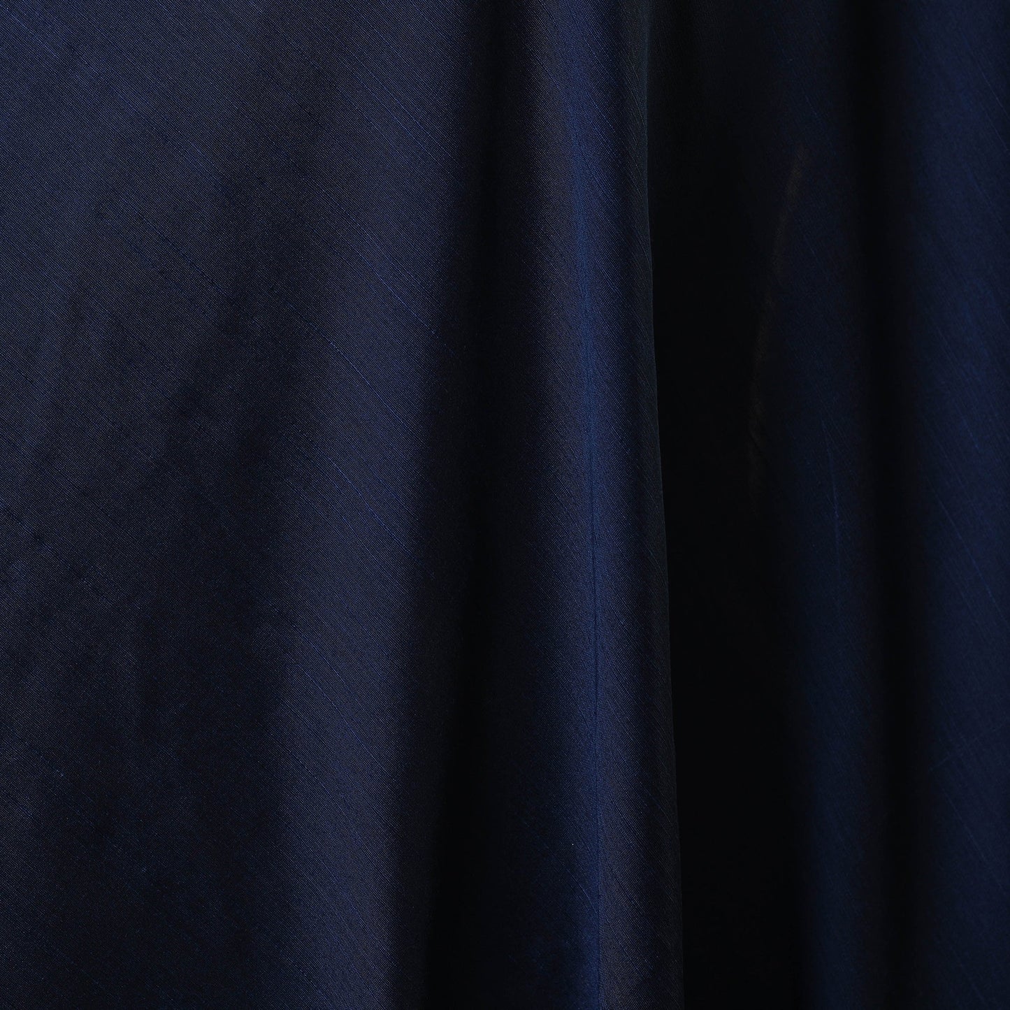 Blue - slub silk plain fabric 08 - handcrafted