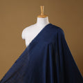 Blue - slub silk plain fabric 08 - handcrafted