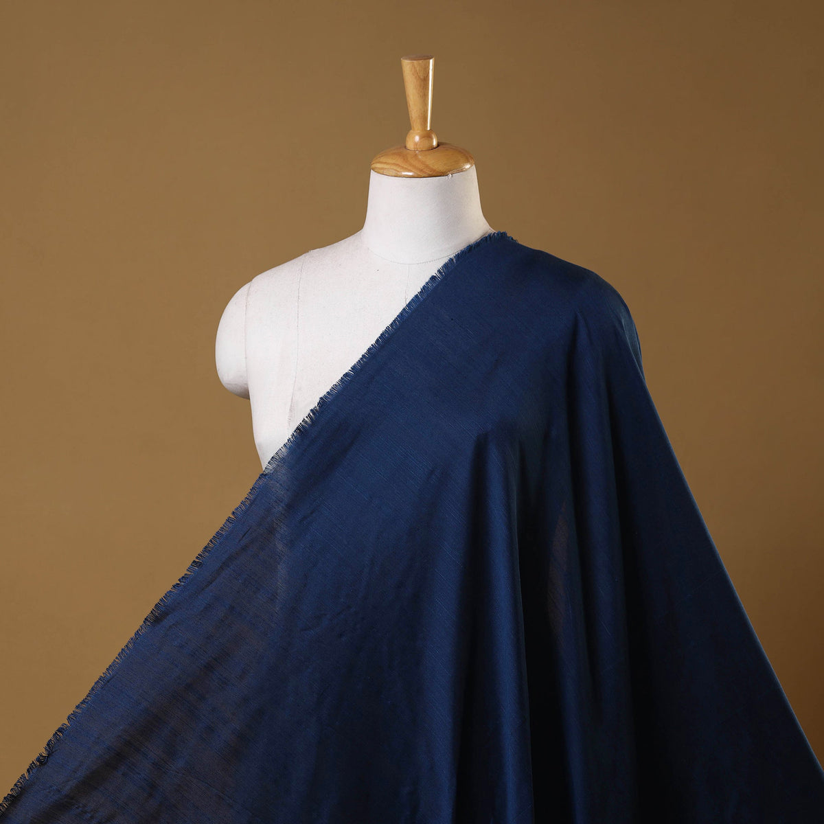 Blue - Slub Silk Plain Fabric 03