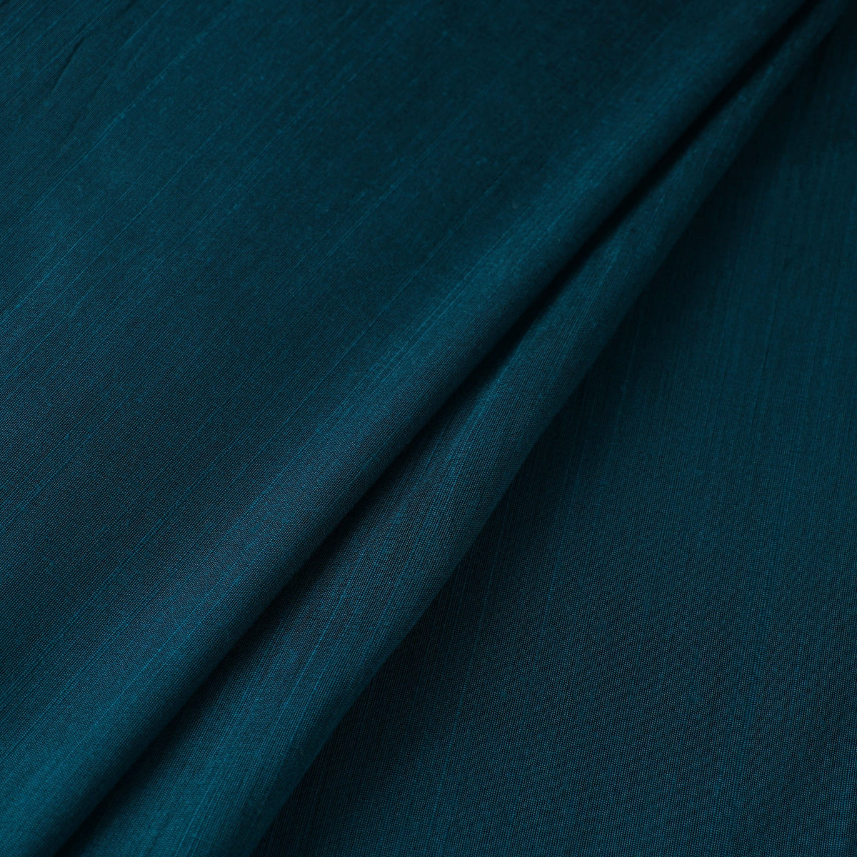 Blue - slub silk plain fabric 13 - handcrafted