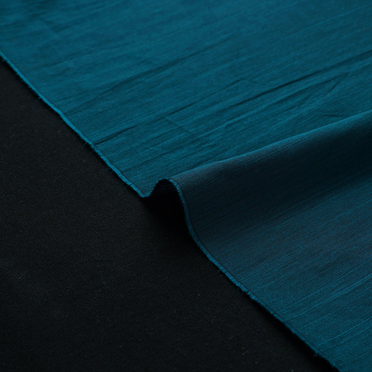 Blue - slub silk plain fabric 13 - handcrafted