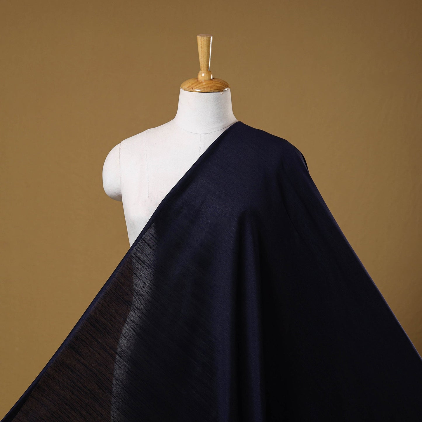 Blue - slub silk plain fabric 14 - handcrafted