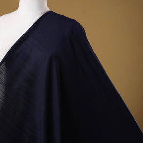 Blue - slub silk plain fabric 14 - handcrafted