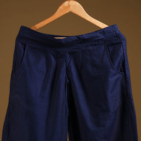 Blue - slub silk plain palazzo 14 - handcrafted