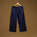 Blue - slub silk plain palazzo 14 - handcrafted