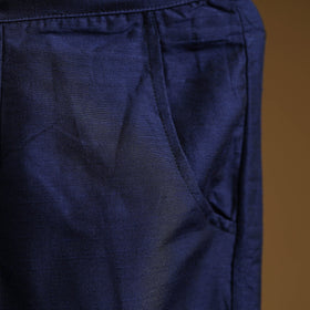 Blue - slub silk plain palazzo 14 - handcrafted