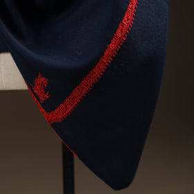 Blue - sozni hand embroidery merino wool handwoven kashmiri