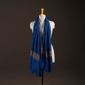 Blue - sozni hand embroidery merino wool handwoven kashmiri