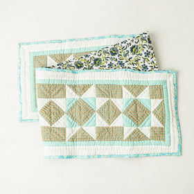 Blue Applique Quilted Table Runner Online in India