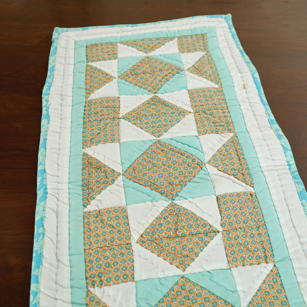 Blue Applique Quilted Table Runner Online in India